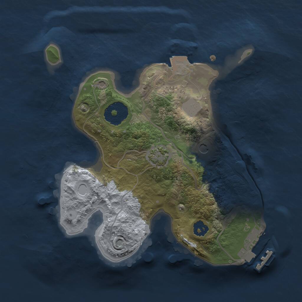 Rust Map: Procedural Map, Size: 2000, Seed: 51000, 4 Monuments