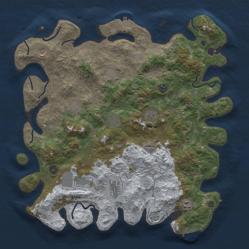 Rust Map: Procedural Map, Size: 4250, Seed: 698629769, 19 Monuments