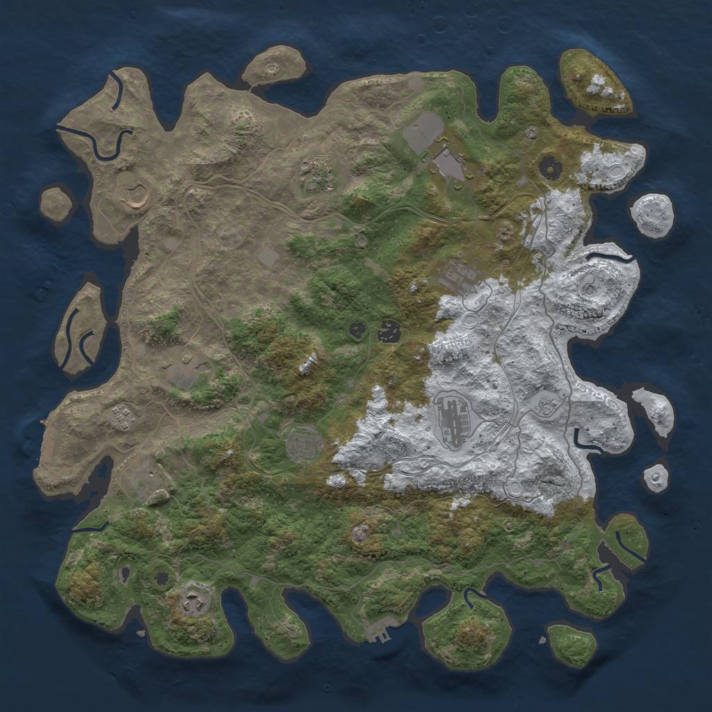 Rust Map: Procedural Map, Size: 4500, Seed: 134713325, 20 Monuments