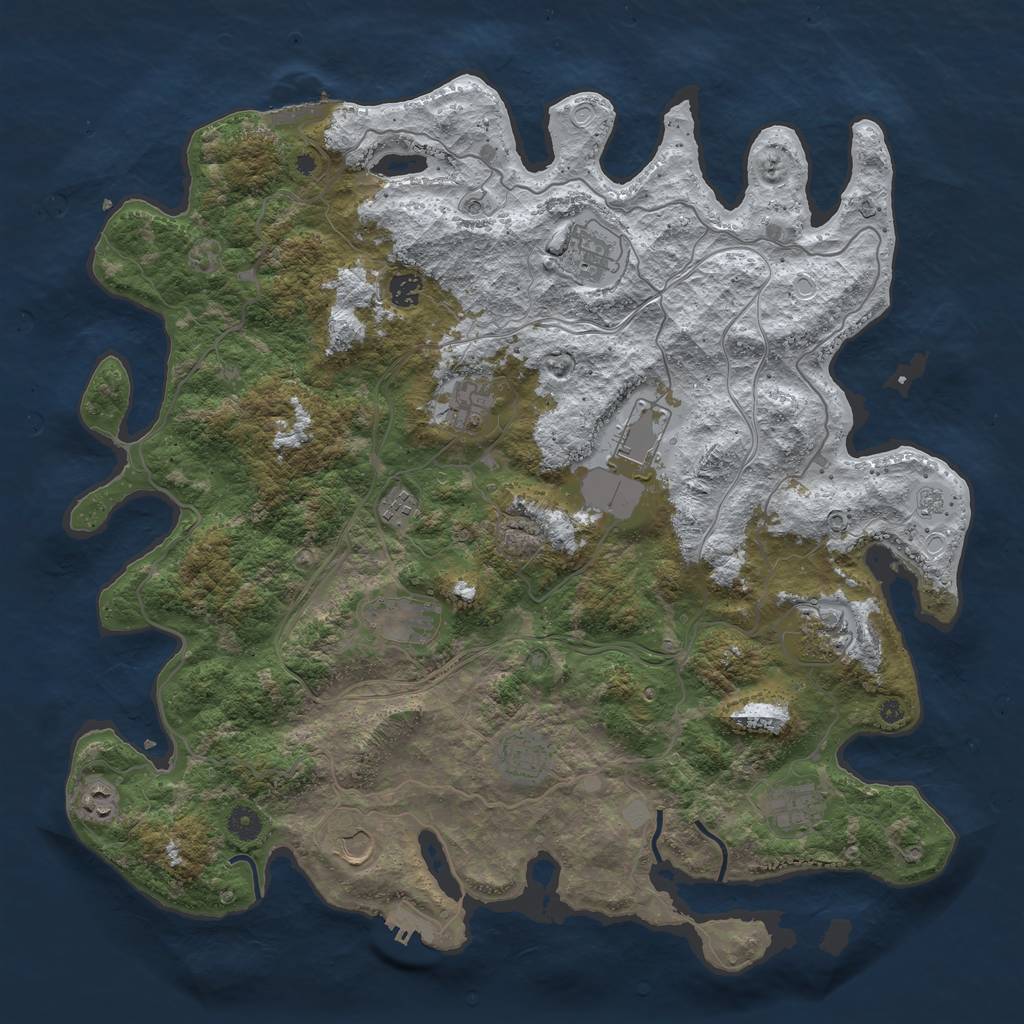 Rust Map: Procedural Map, Size: 4500, Seed: 91235, 20 Monuments