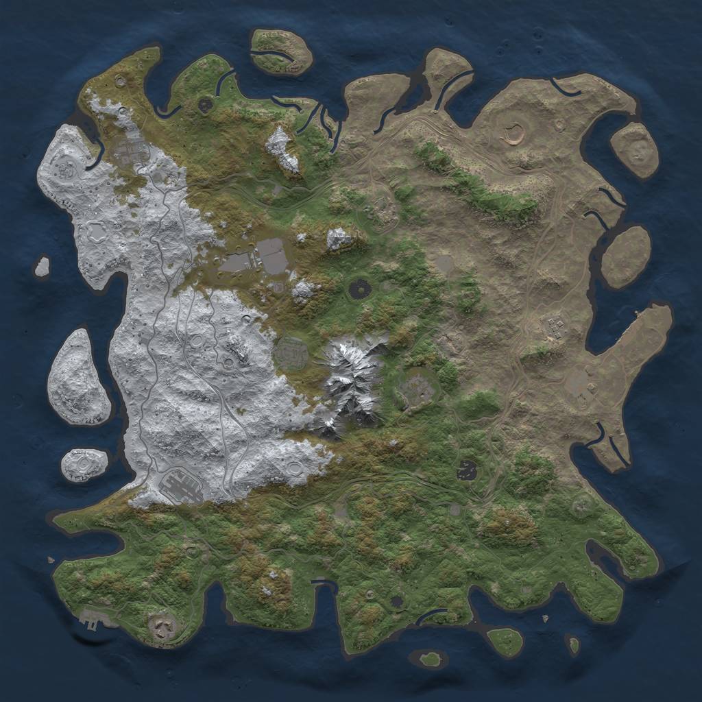 Rust Map: Procedural Map, Size: 5000, Seed: 476722512, 20 Monuments