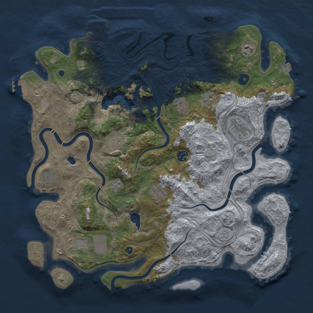 Rust Map: Procedural Map, Size: 4250, Seed: 13331, 15 Monuments