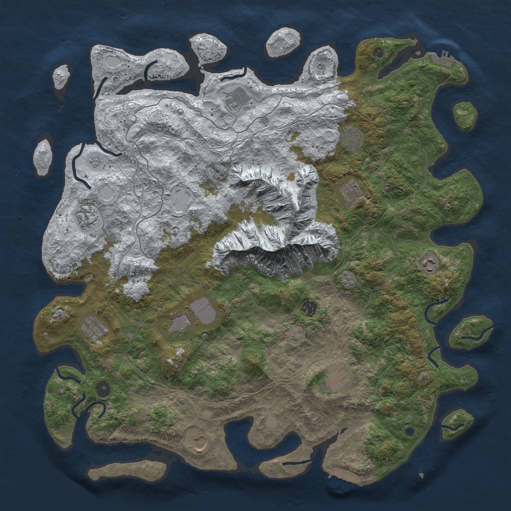 Rust Map: Procedural Map, Size: 5000, Seed: 17859, 20 Monuments