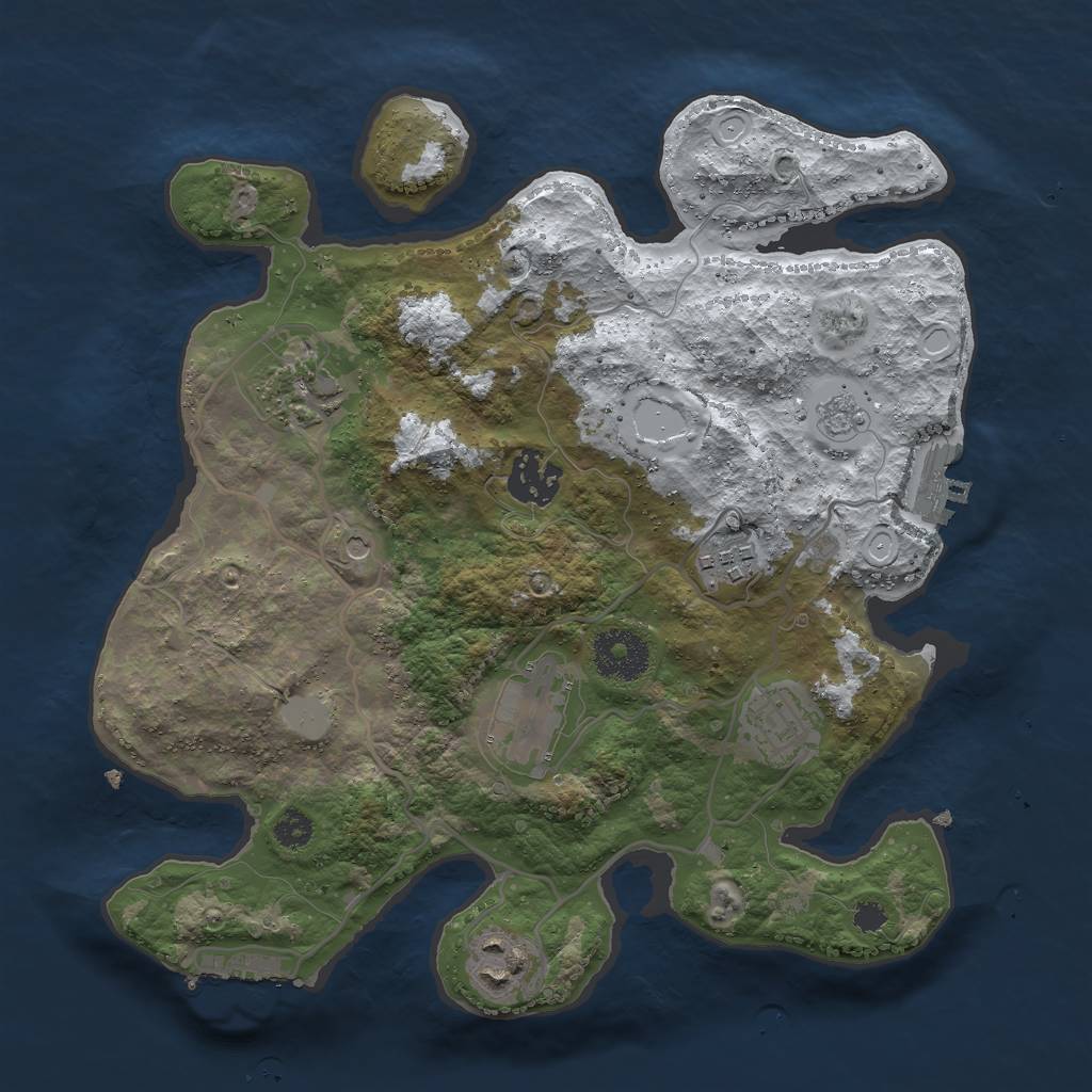 Rust Map: Procedural Map, Size: 3000, Seed: 1685202674, 15 Monuments
