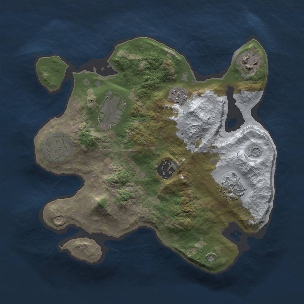Rust Map: Barren, Size: 2600, Seed: 214748364, 9 Monuments