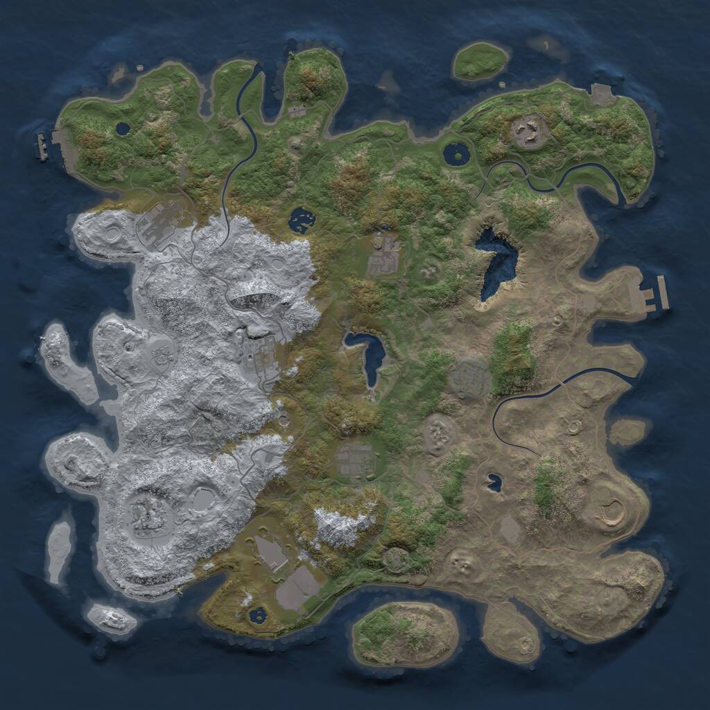 Rust Map: Procedural Map, Size: 4200, Seed: 7685674, 16 Monuments