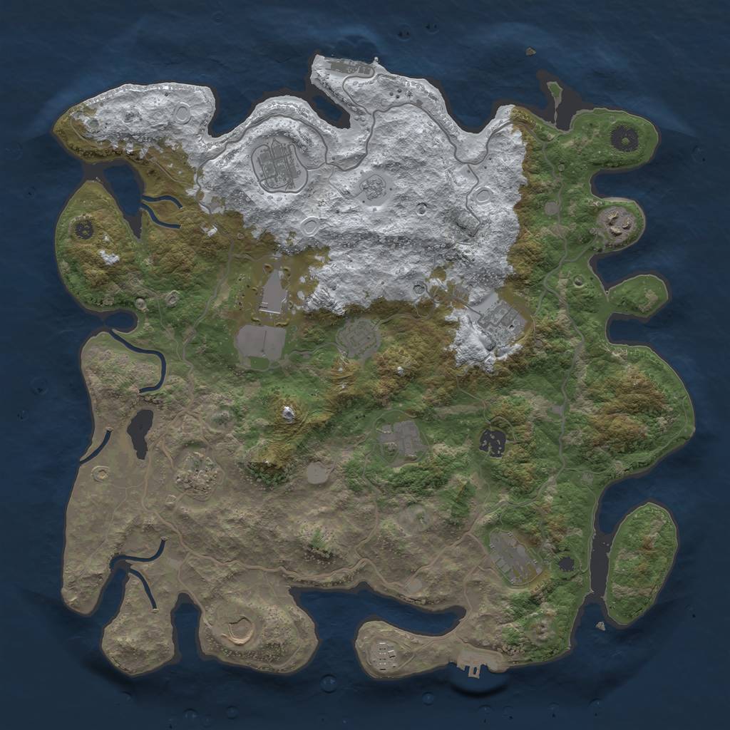 Rust Map: Procedural Map, Size: 4000, Seed: 133568294, 20 Monuments