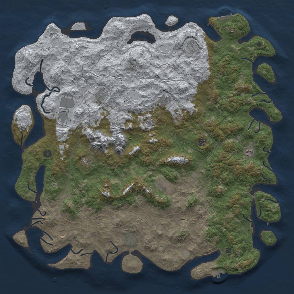 Rust Map: Procedural Map, Size: 5500, Seed: 45, 20 Monuments