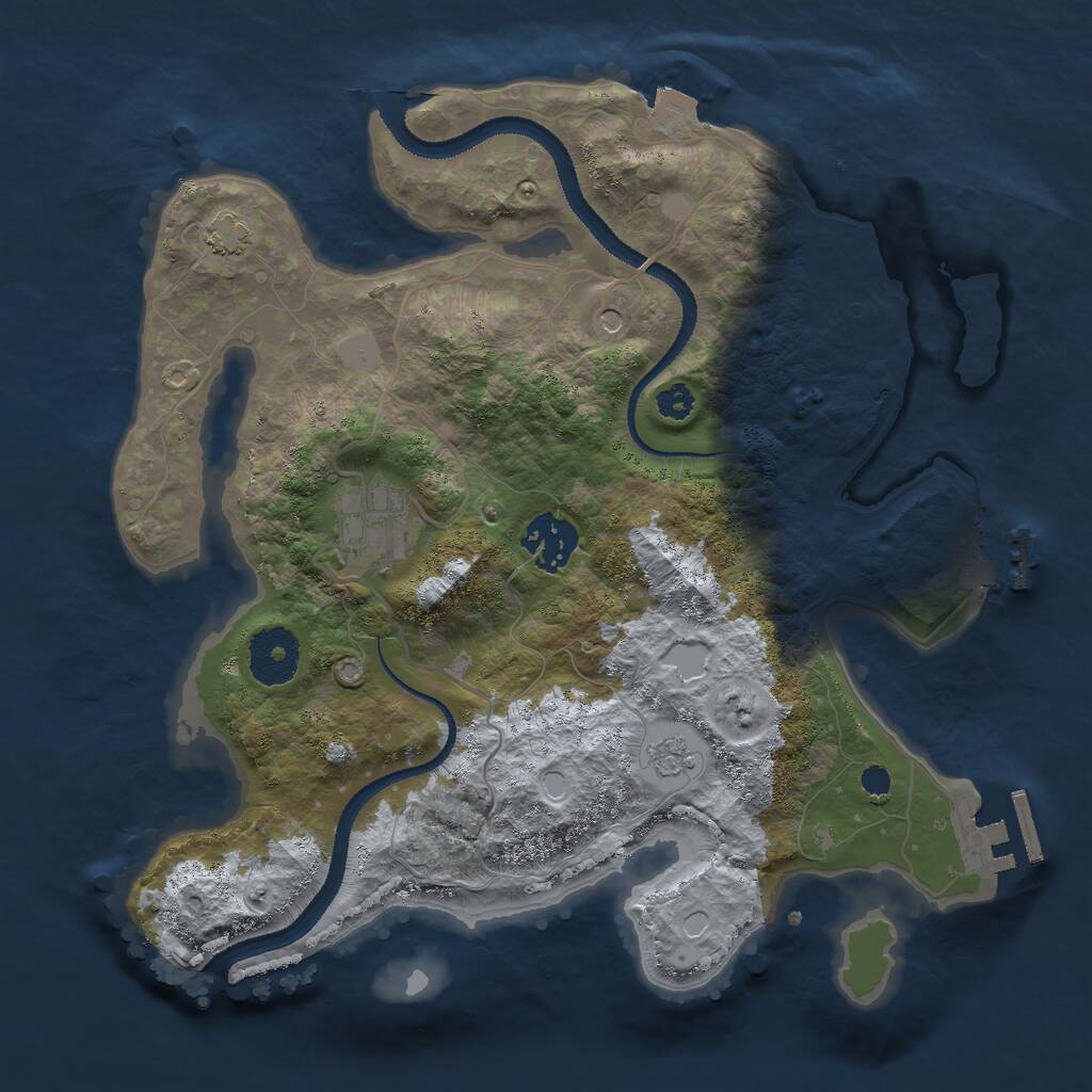 Rust Map: Procedural Map, Size: 3000, Seed: 200401731, 8 Monuments