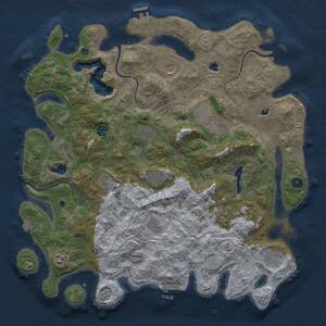 Thumbnail Rust Map: Procedural Map, Size: 4500, Seed: 1353161376, 17 Monuments