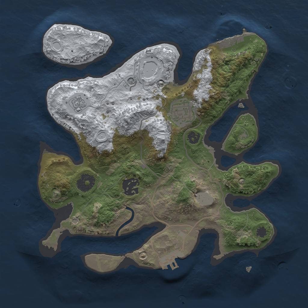 Rust Map: Procedural Map, Size: 2600, Seed: 2239345, 11 Monuments