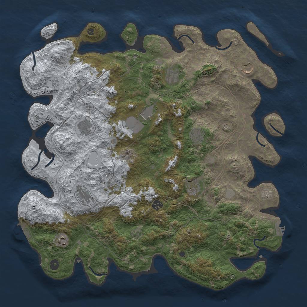 Rust Map: Procedural Map, Size: 4500, Seed: 7937856, 19 Monuments