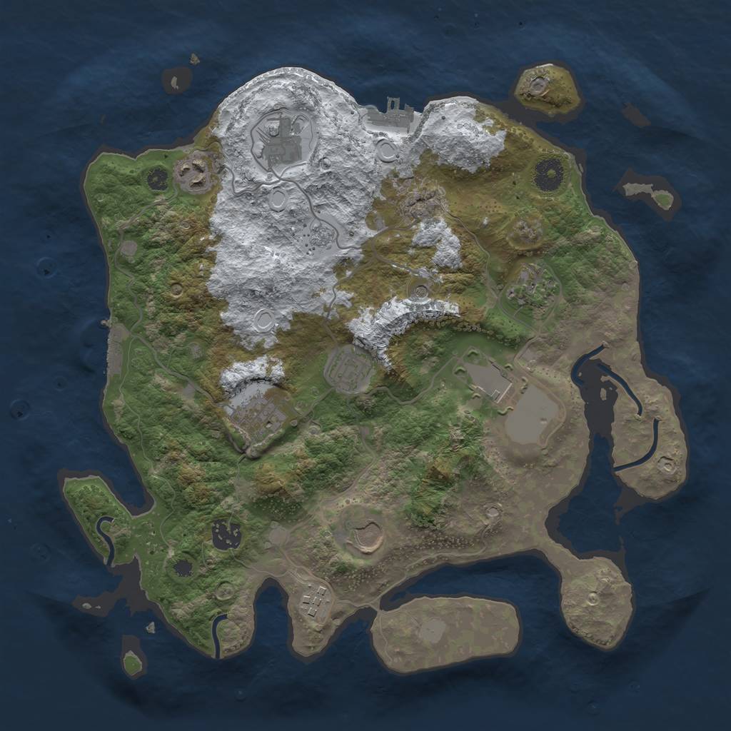 Rust Map: Procedural Map, Size: 3500, Seed: 34543, 18 Monuments