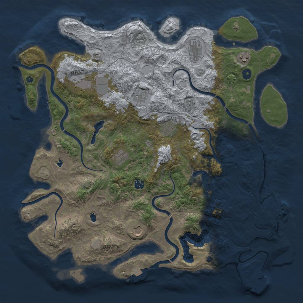 Rust Map: Procedural Map, Size: 4500, Seed: 2094675594, 15 Monuments