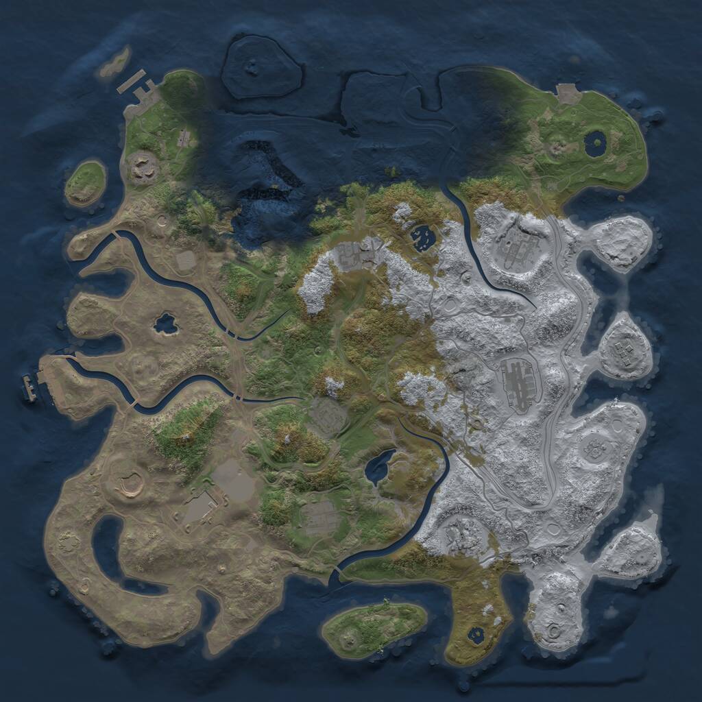 Rust Map: Procedural Map, Size: 4250, Seed: 988803883, 17 Monuments