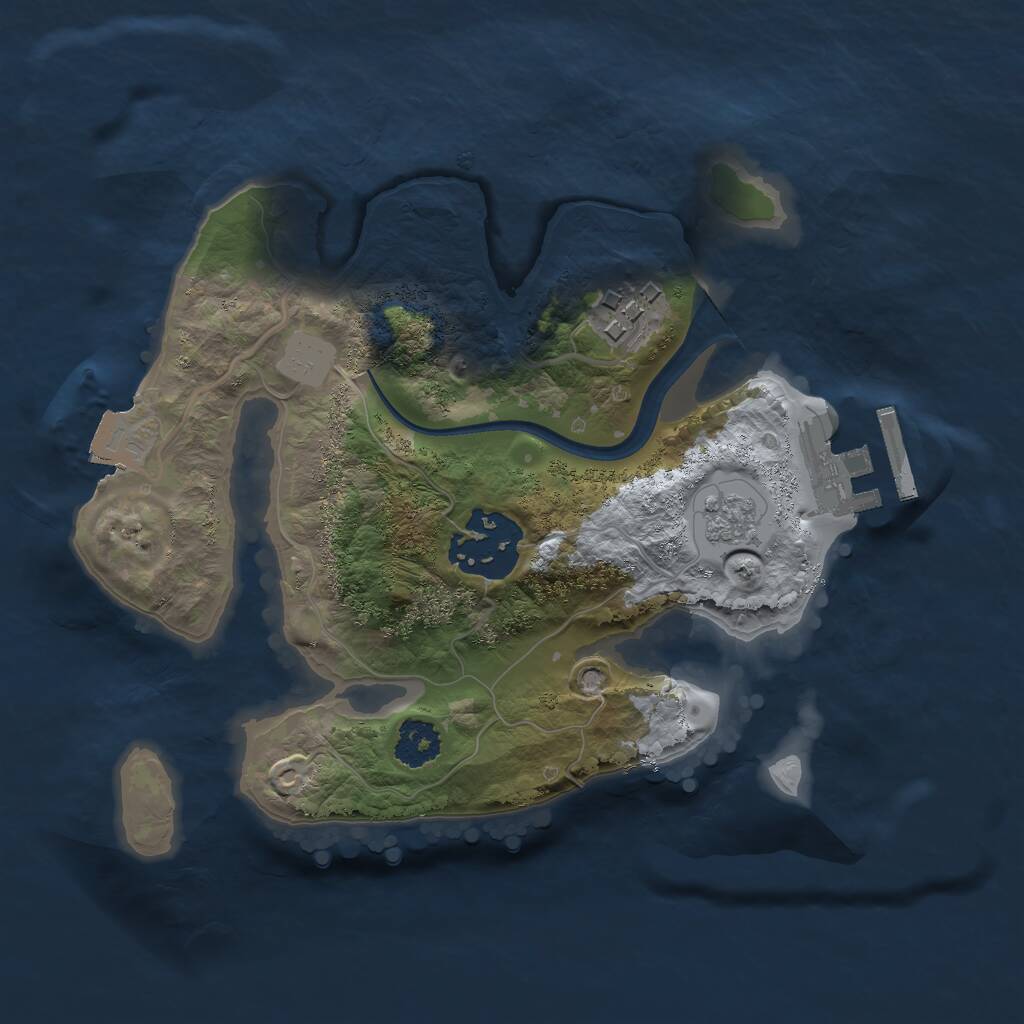 Rust Map: Procedural Map, Size: 2200, Seed: 49755, 5 Monuments