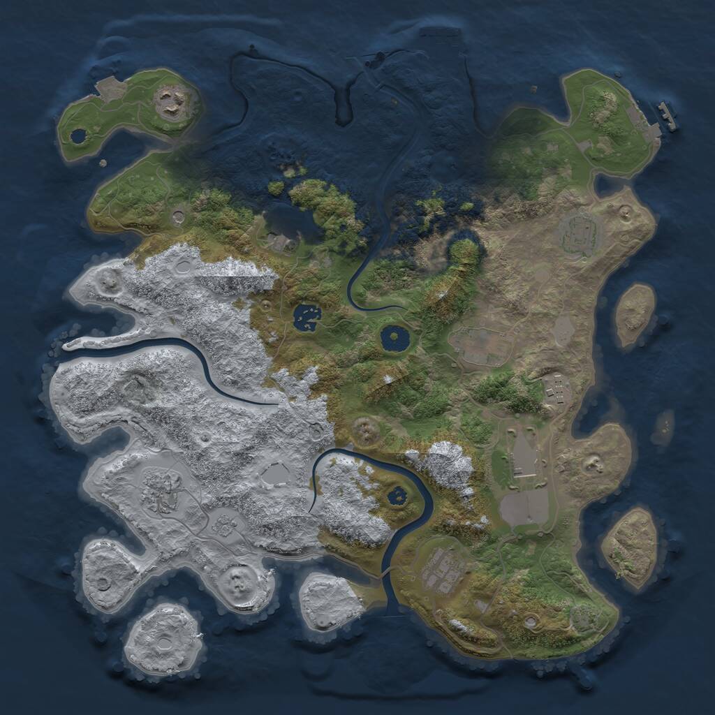 Rust Map: Procedural Map, Size: 3800, Seed: 998172, 15 Monuments