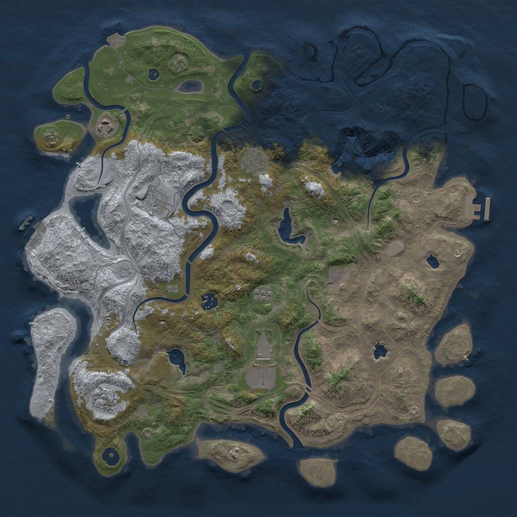 Rust Map: Procedural Map, Size: 4500, Seed: 25869985, 14 Monuments