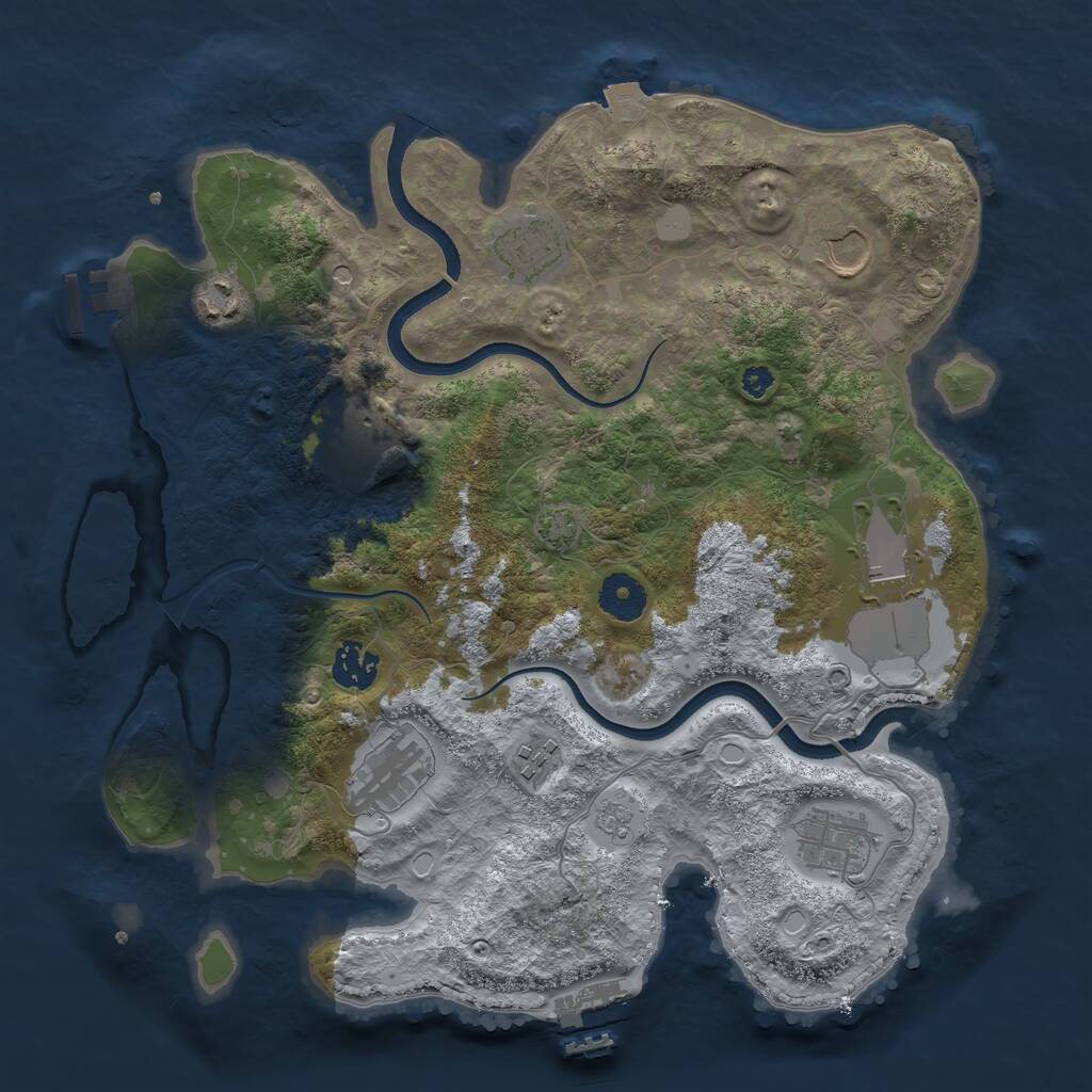 Rust Map: Procedural Map, Size: 3500, Seed: 922799787, 15 Monuments