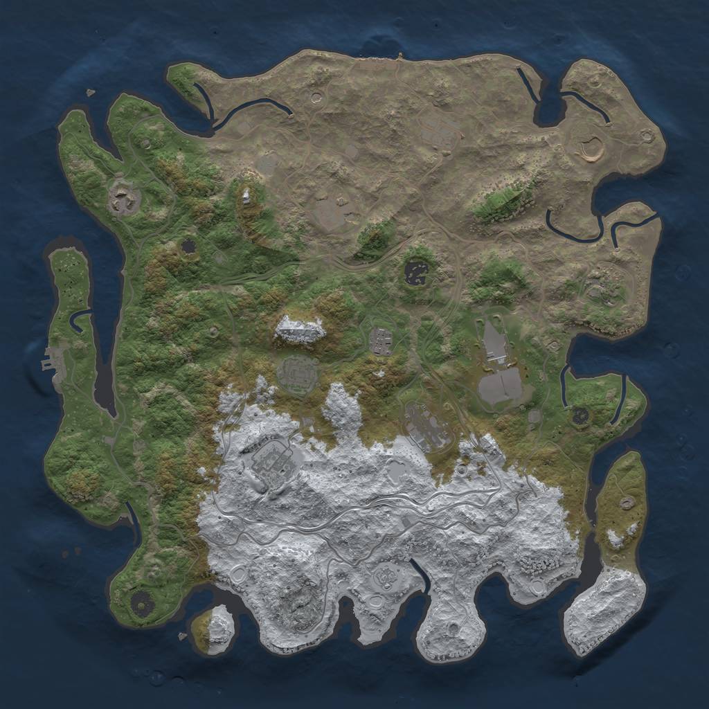 Rust Map: Procedural Map, Size: 4250, Seed: 1684158741, 20 Monuments