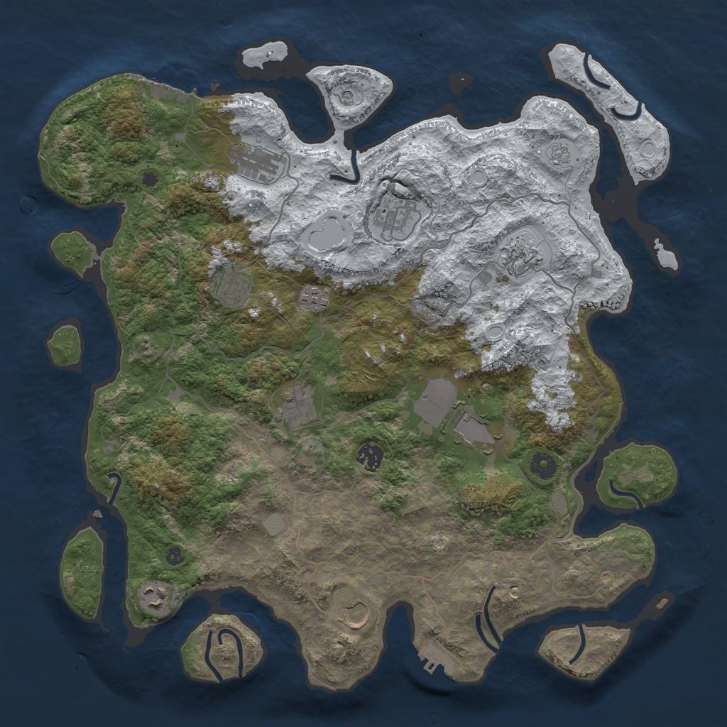 Rust Map: Procedural Map, Size: 4100, Seed: 5423, 19 Monuments