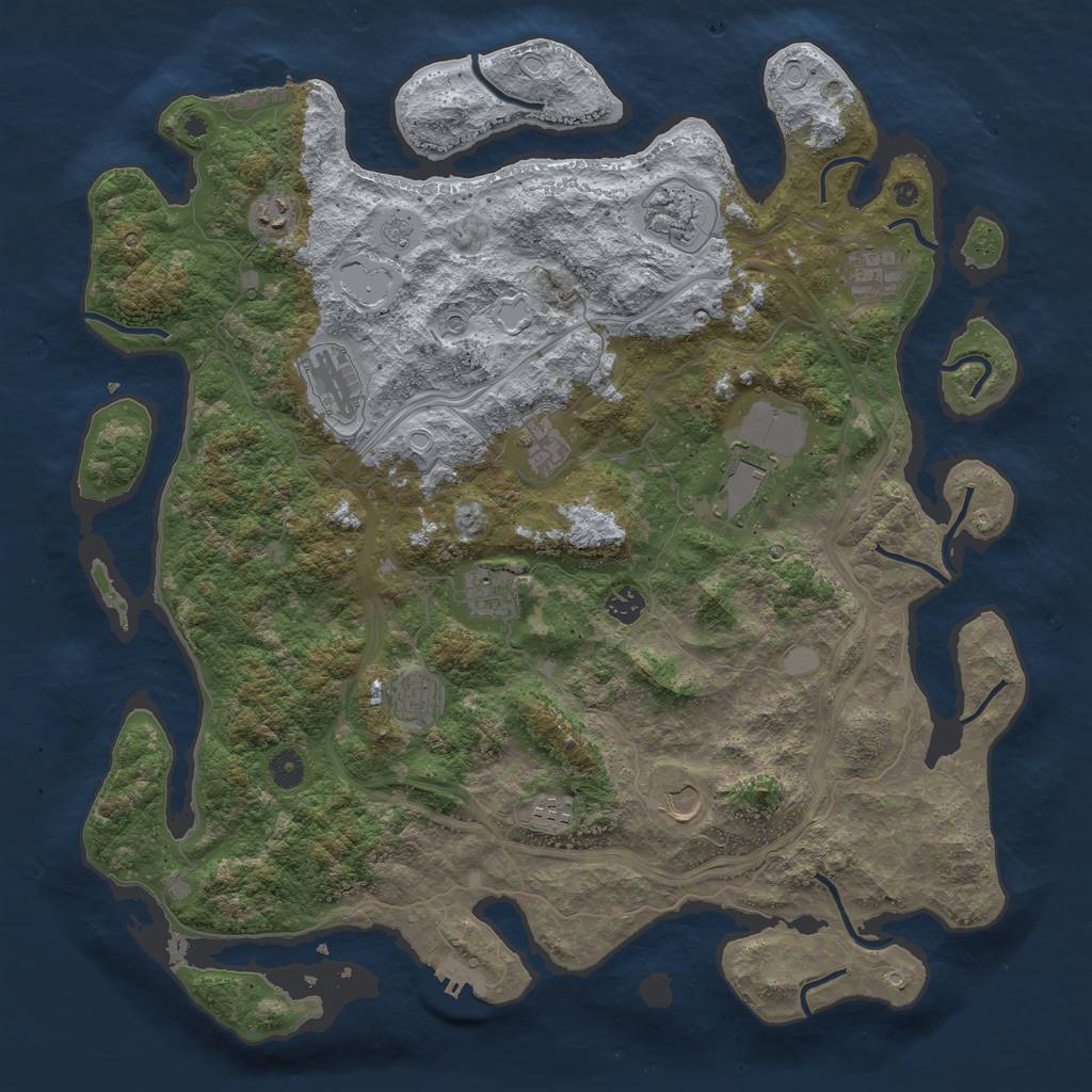 Rust Map: Procedural Map, Size: 4500, Seed: 1981327768, 20 Monuments