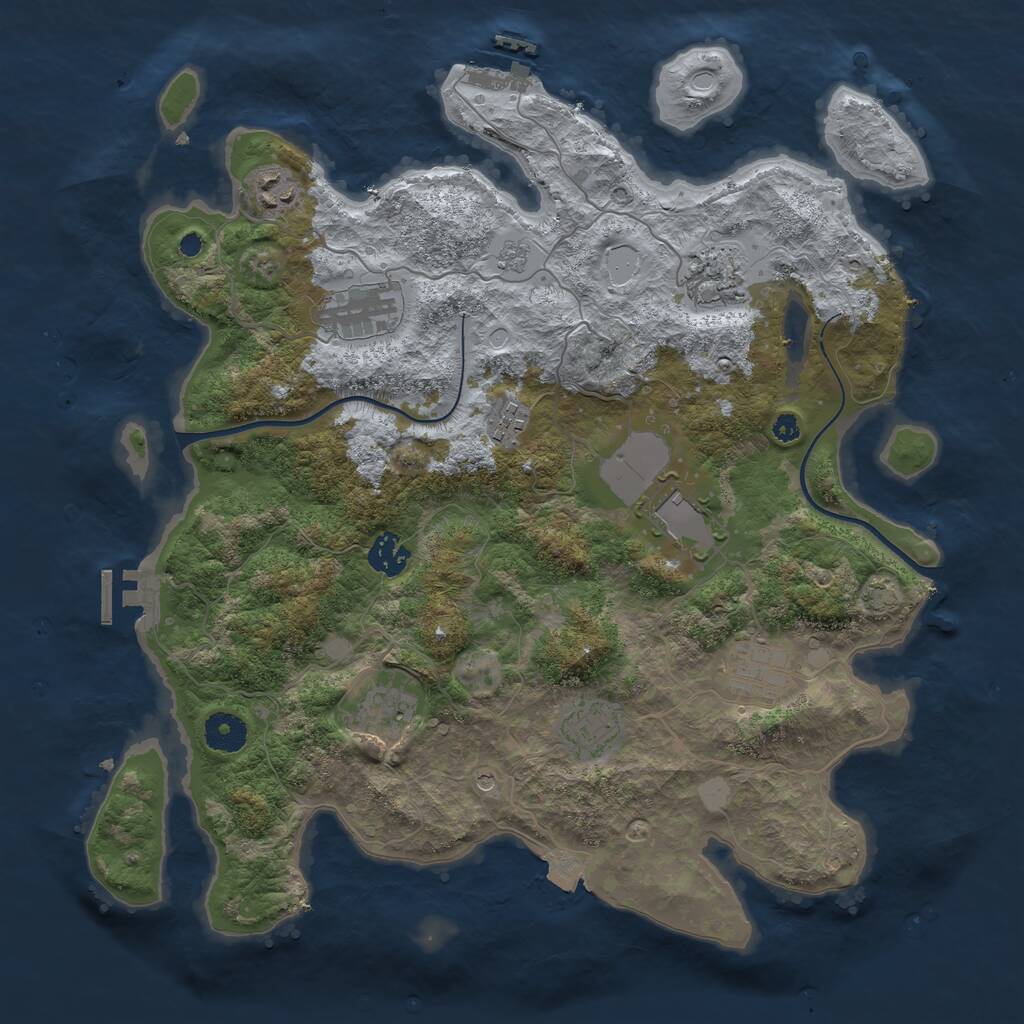 Rust Map: Procedural Map, Size: 3750, Seed: 20934201, 15 Monuments