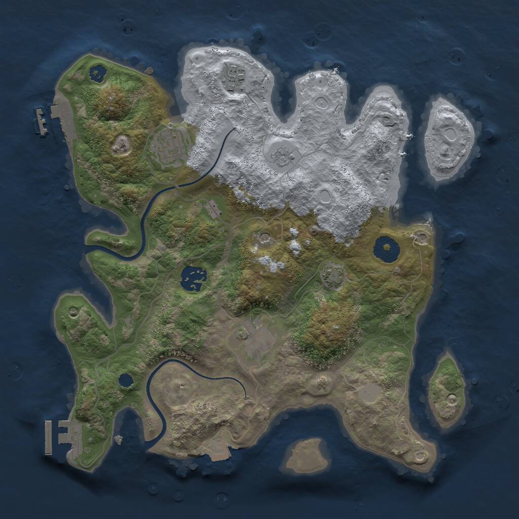 Rust Map: Procedural Map, Size: 3000, Seed: 28131, 10 Monuments