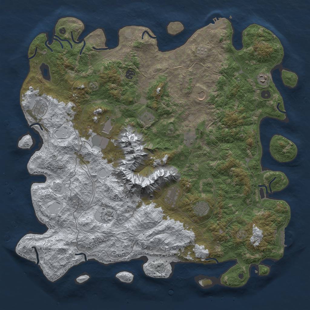 Rust Map: Procedural Map, Size: 5000, Seed: 602, 20 Monuments
