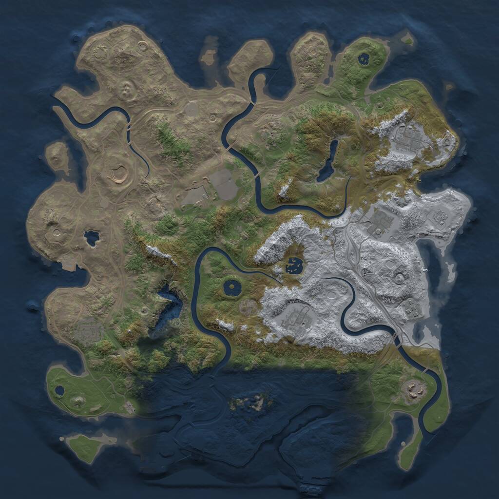 Rust Map: Procedural Map, Size: 4250, Seed: 149439552, 16 Monuments