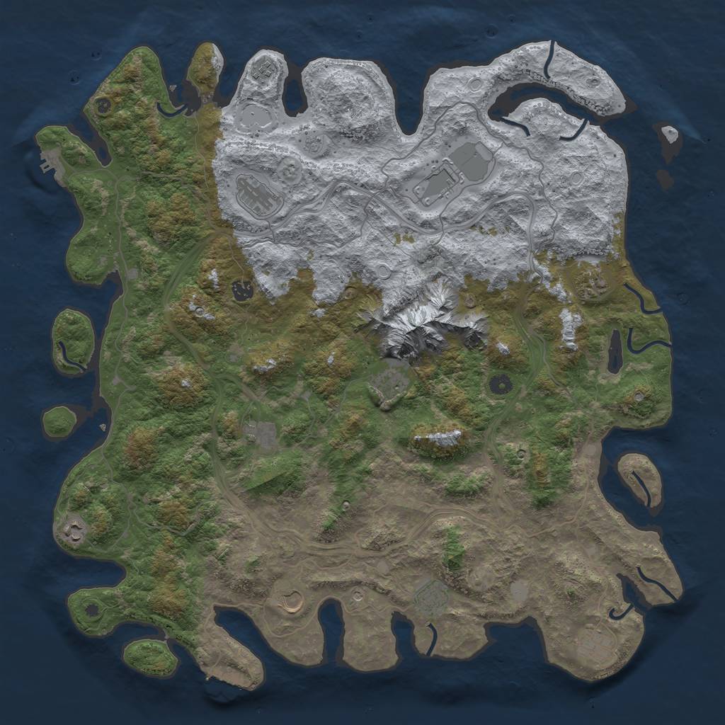 Rust Map: Procedural Map, Size: 5000, Seed: 48573364, 18 Monuments