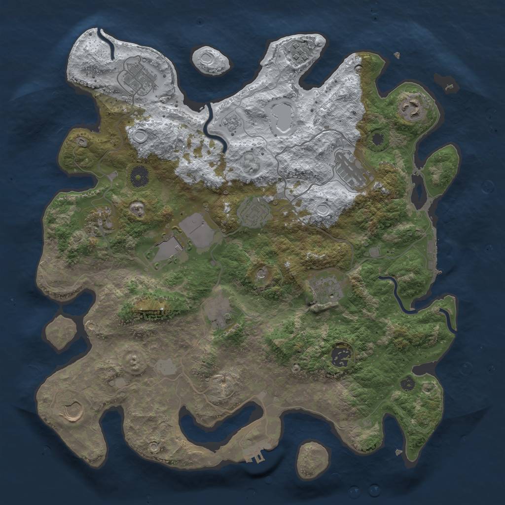 Rust Map: Procedural Map, Size: 3750, Seed: 11211, 20 Monuments