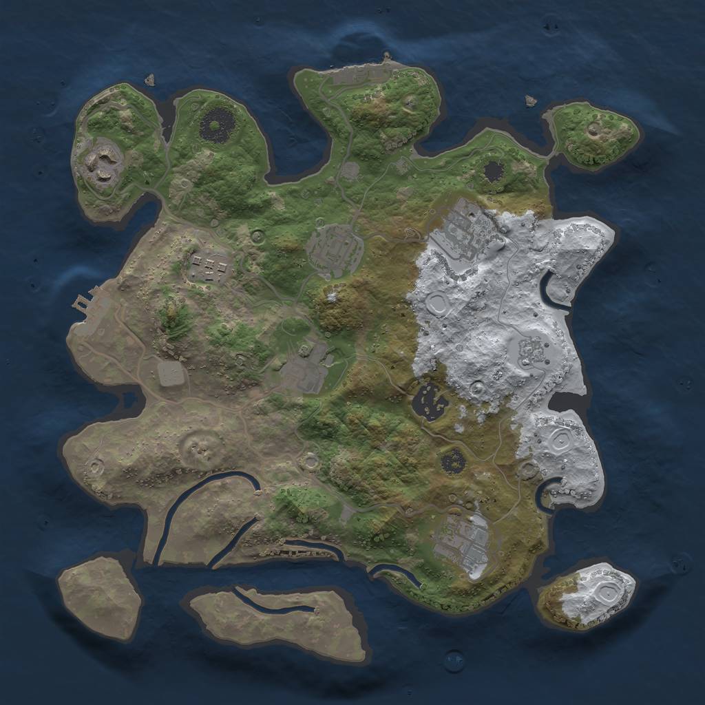 Rust Map: Procedural Map, Size: 3000, Seed: 979609863, 15 Monuments
