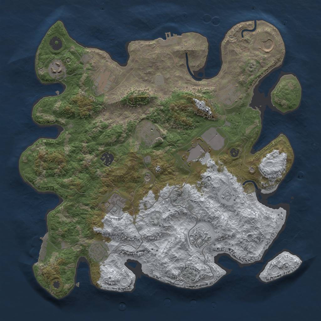Rust Map: Procedural Map, Size: 3700, Seed: 1616981701, 20 Monuments