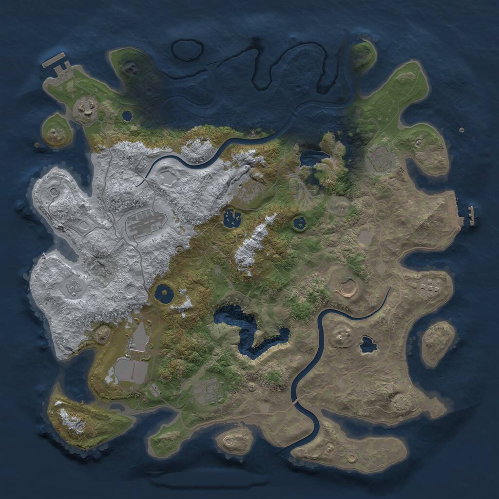 Rust Map: Procedural Map, Size: 4000, Seed: 2975, 15 Monuments