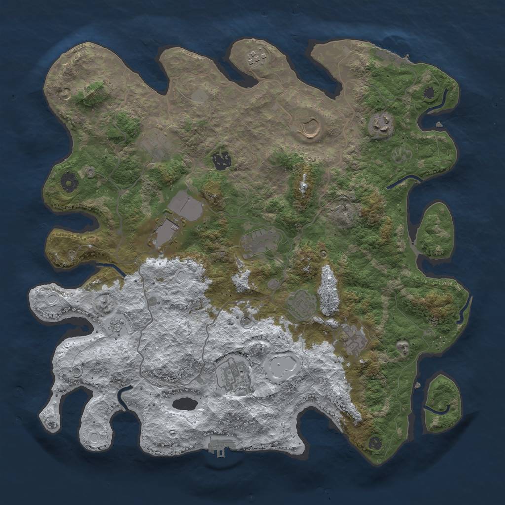 Rust Map: Procedural Map, Size: 4000, Seed: 367745998, 19 Monuments