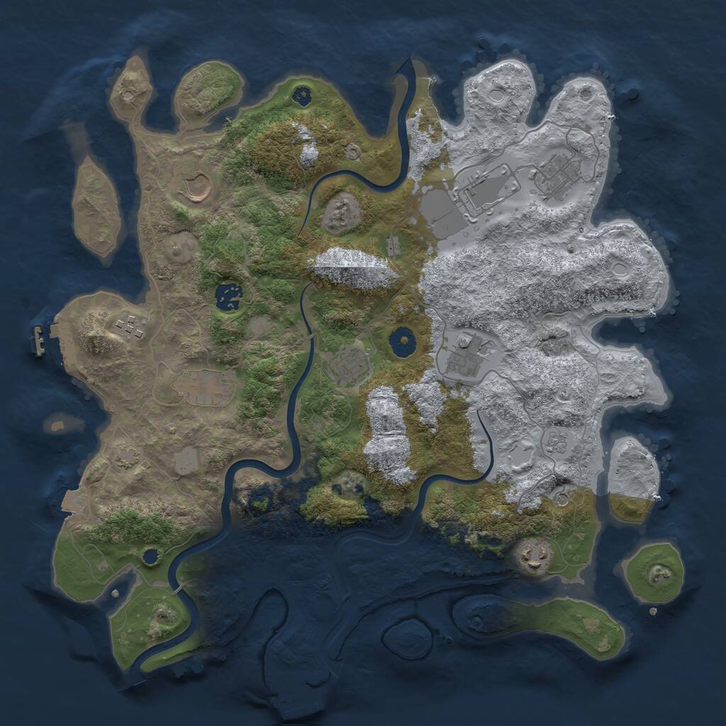Rust Map: Procedural Map, Size: 3850, Seed: 555759688, 15 Monuments