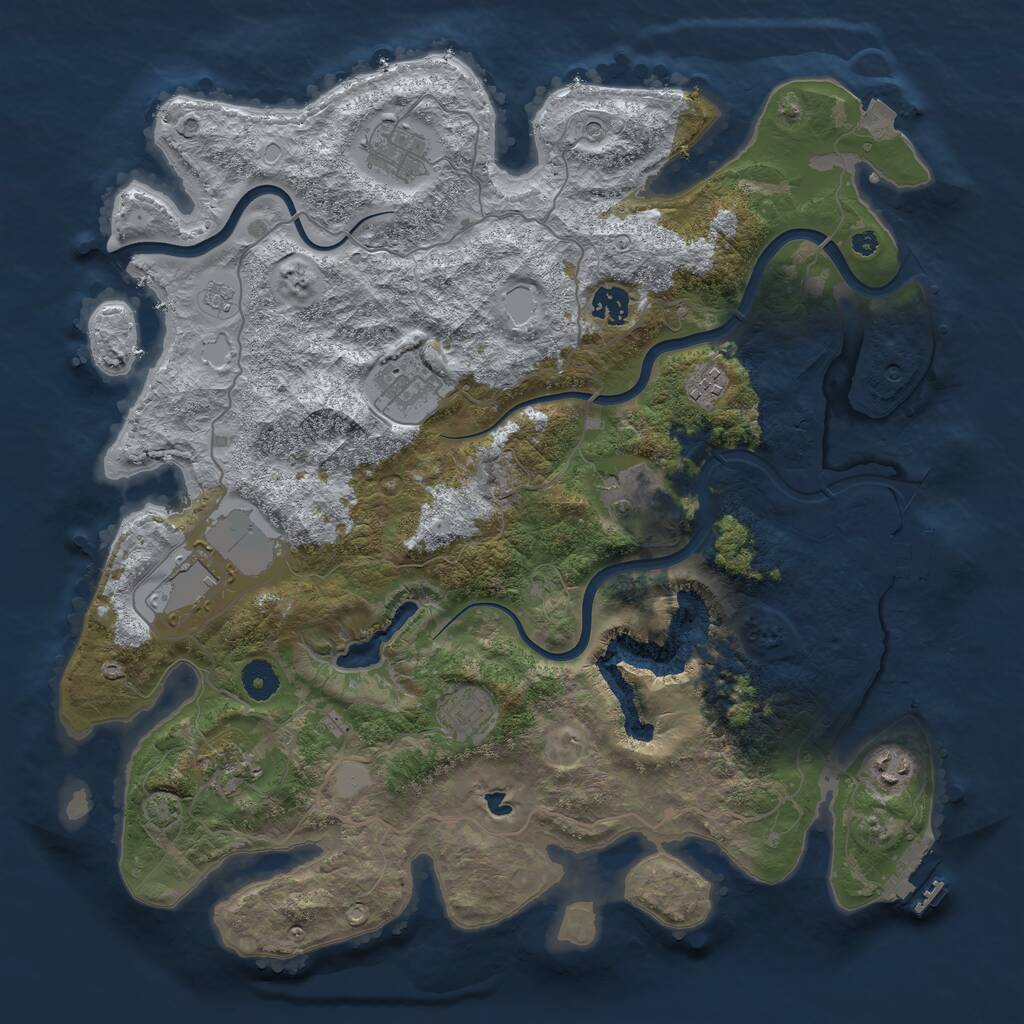 Rust Map: Procedural Map, Size: 4000, Seed: 1024099918, 15 Monuments