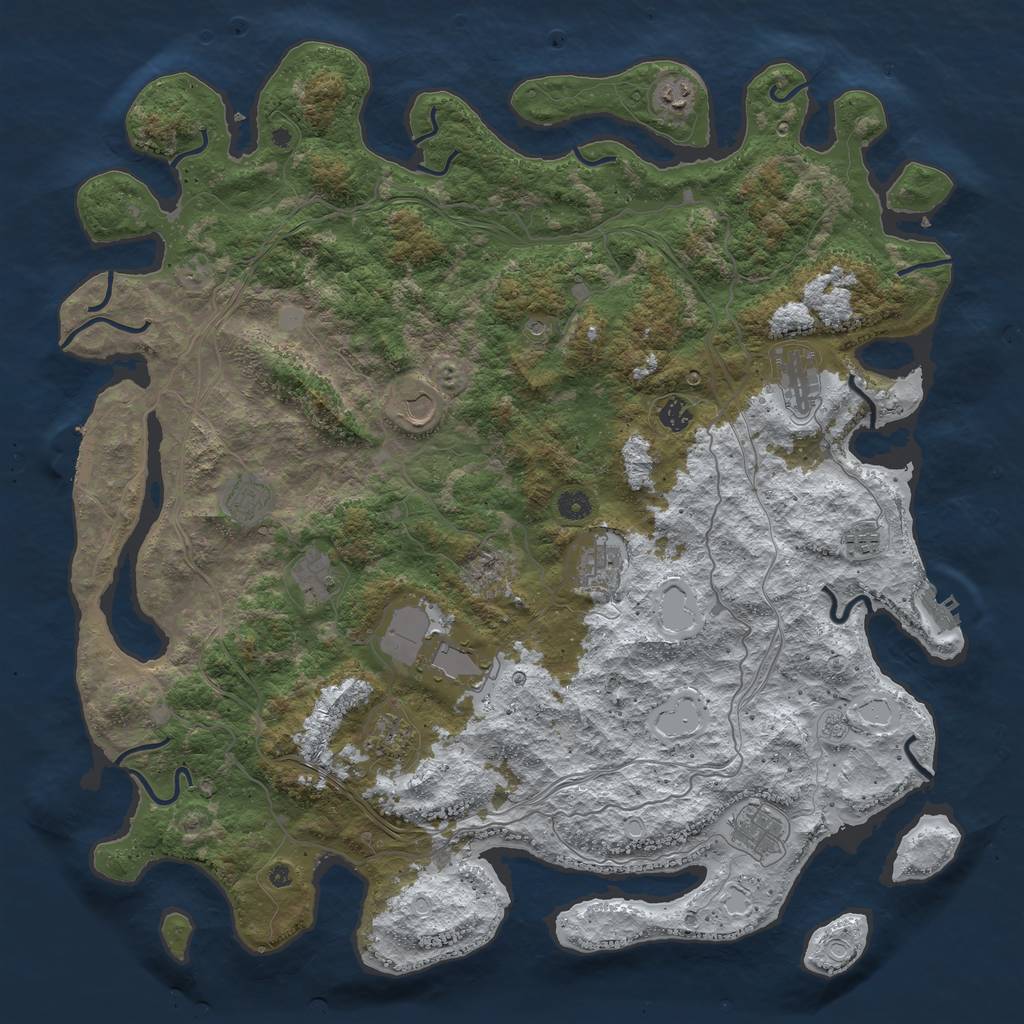 Rust Map: Procedural Map, Size: 4800, Seed: 1487534022, 20 Monuments