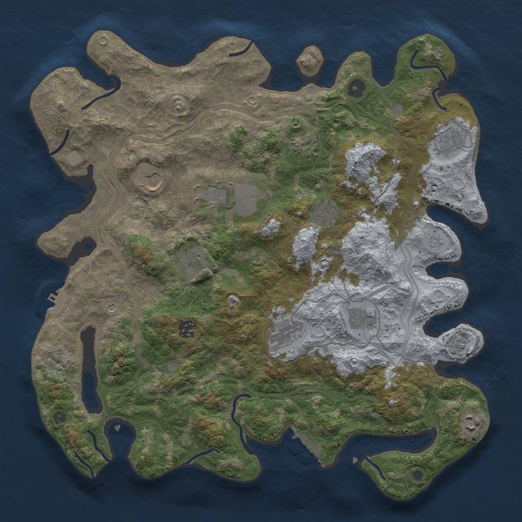 Rust Map: Procedural Map, Size: 4250, Seed: 55667, 18 Monuments