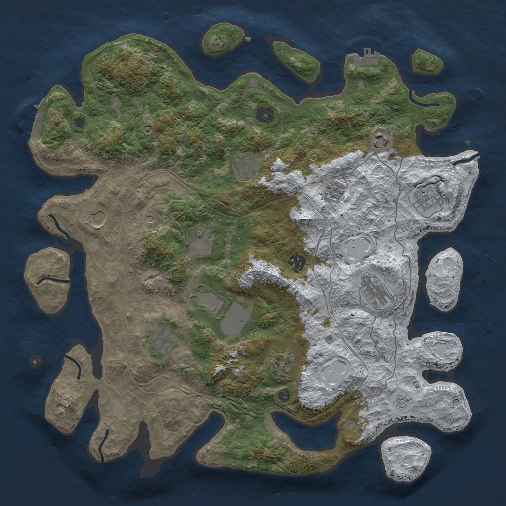 Rust Map: Procedural Map, Size: 4250, Seed: 2116652422, 20 Monuments