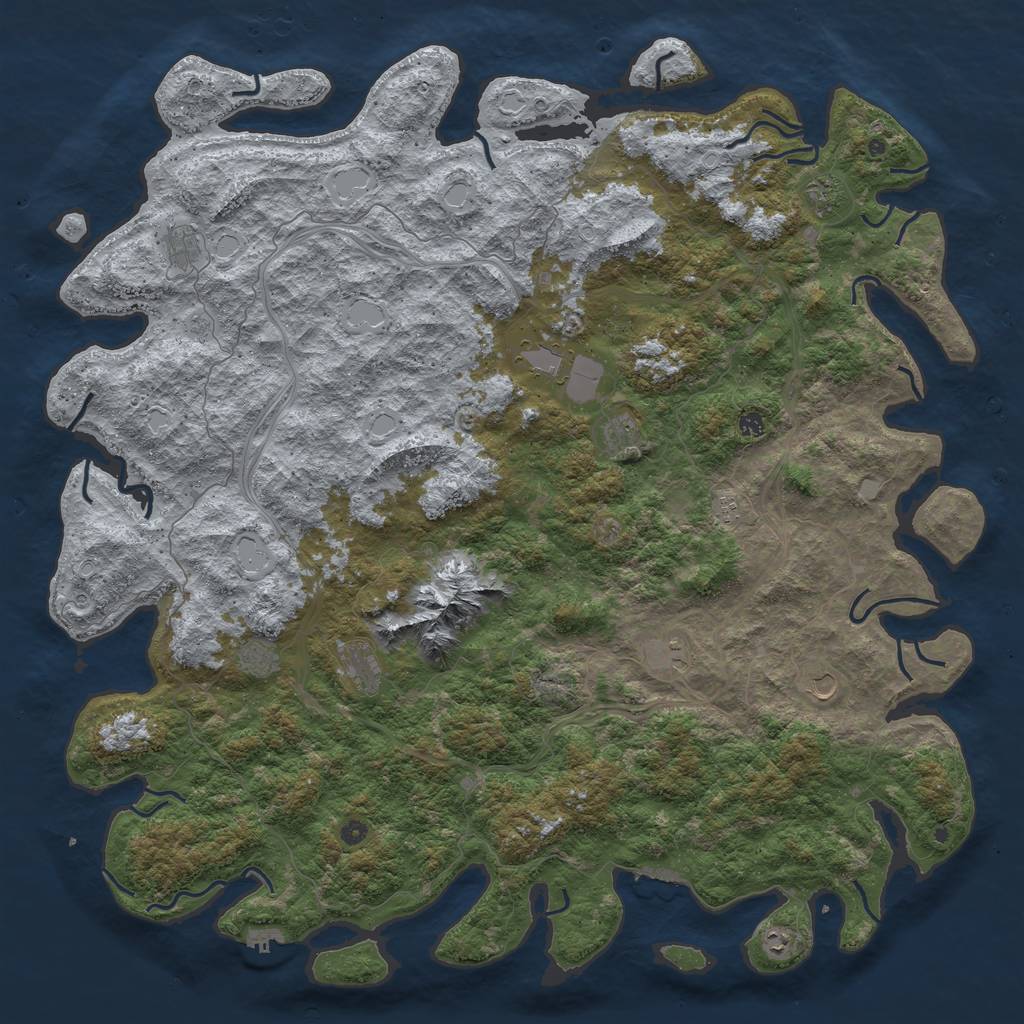 Rust Map: Procedural Map, Size: 6000, Seed: 722100455, 20 Monuments