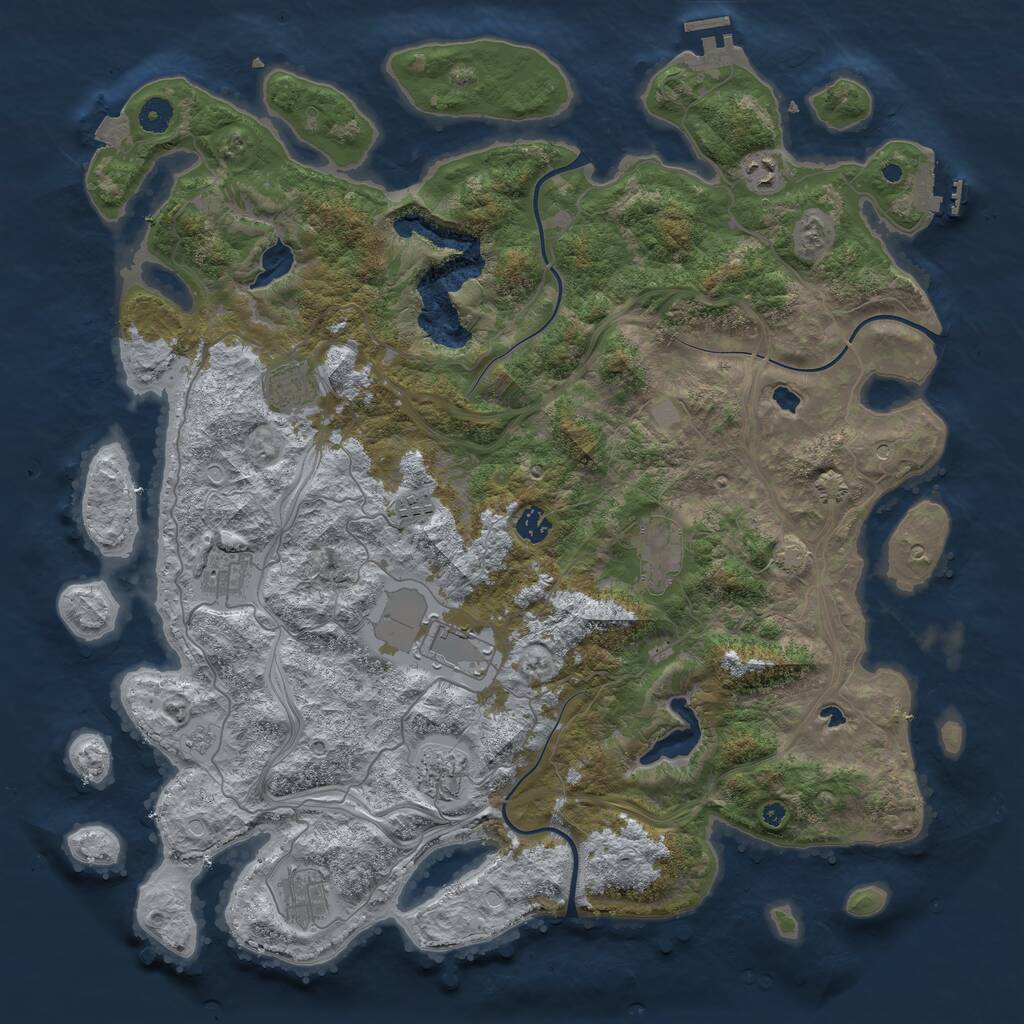 Rust Map: Procedural Map, Size: 4500, Seed: 290042860, 15 Monuments
