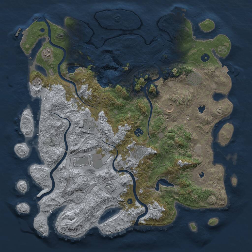 Rust Map: Procedural Map, Size: 4500, Seed: 290042860, 15 Monuments