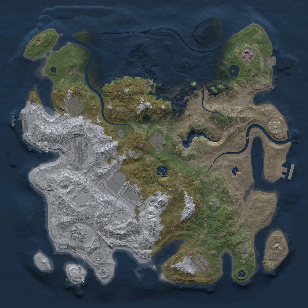 Rust Map: Procedural Map, Size: 4000, Seed: 1745501052, 15 Monuments