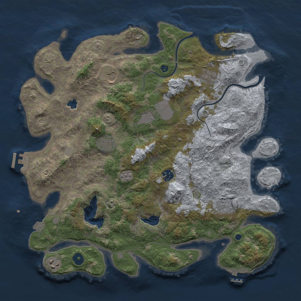 Rust Map: Procedural Map, Size: 4000, Seed: 82175, 14 Monuments