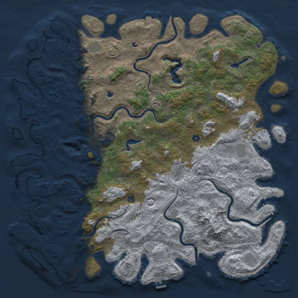 Rust Map: Procedural Map, Size: 6000, Seed: 9181970, 16 Monuments