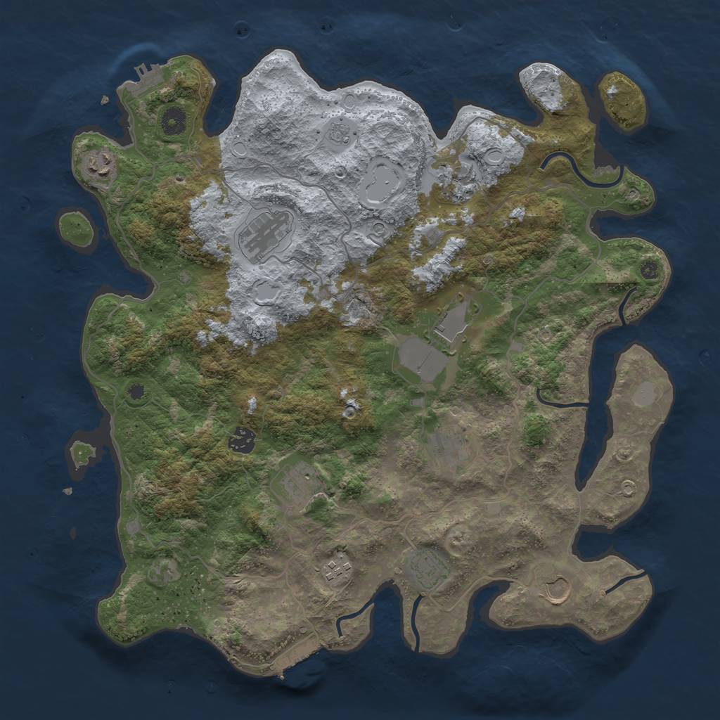Rust Map: Procedural Map, Size: 4000, Seed: 65415528, 19 Monuments