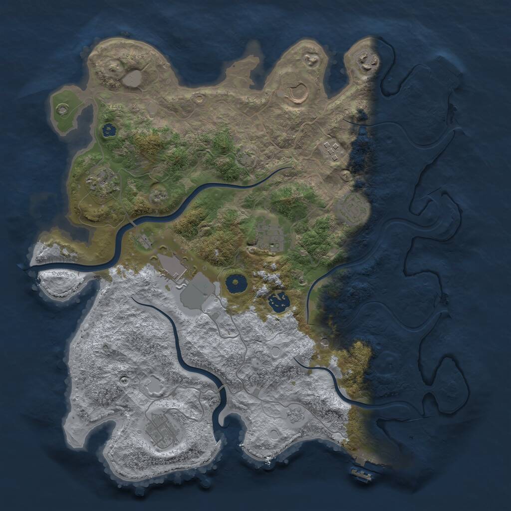 Rust Map: Procedural Map, Size: 3750, Seed: 1934725116, 15 Monuments