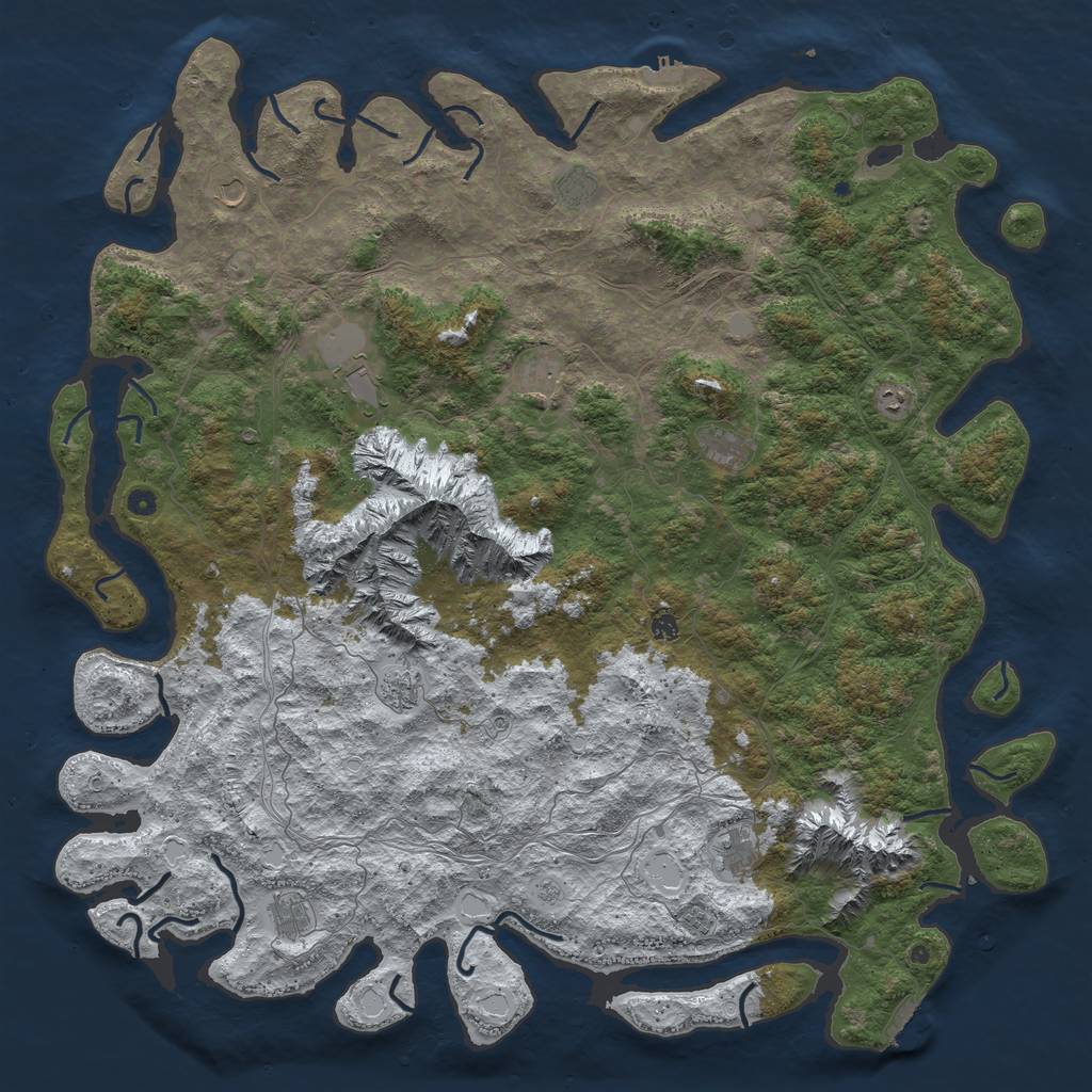 Rust Map: Procedural Map, Size: 6000, Seed: 654740654, 20 Monuments